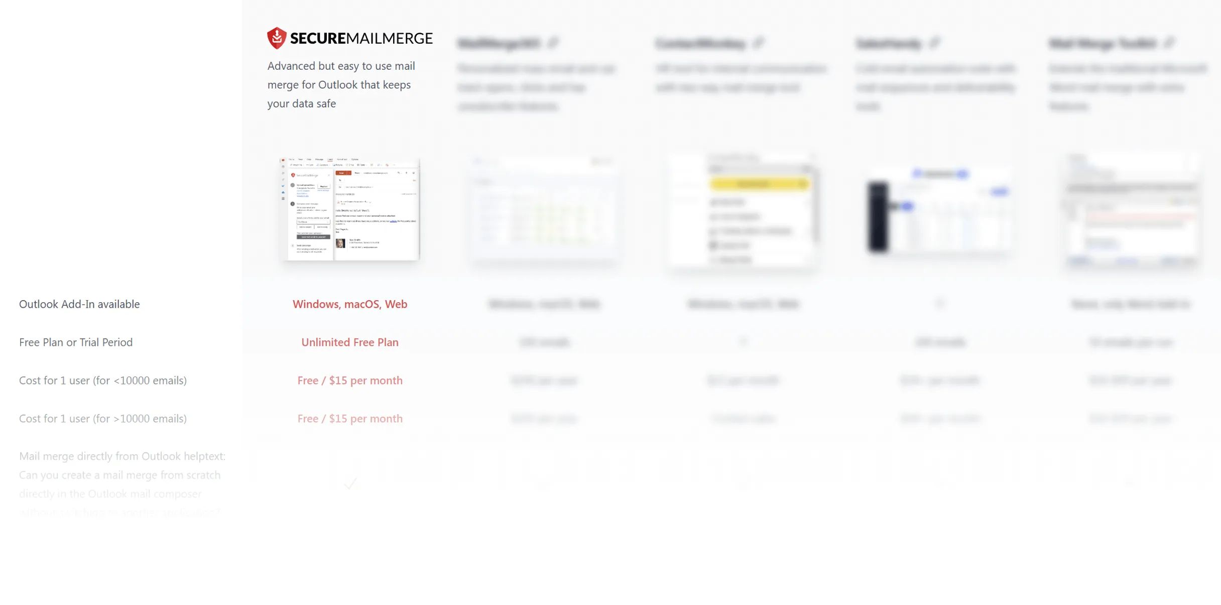 Comparez SecureMailMerge à d'autres plugins de publipostage.