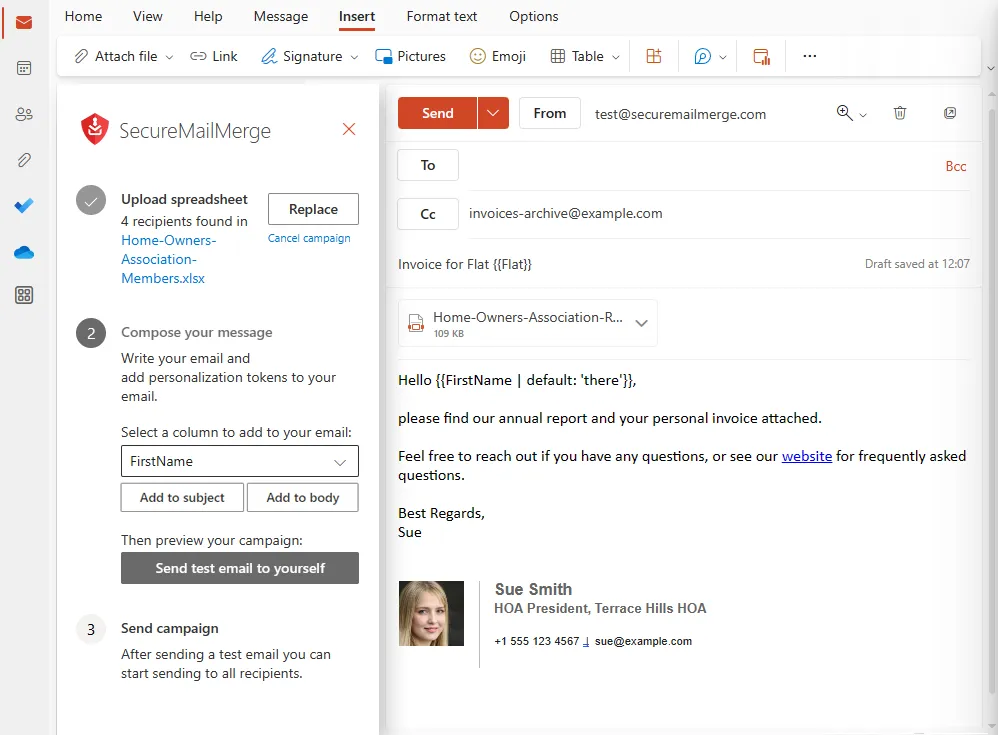 Envoi de publipostage avec pièces jointes depuis Outlook