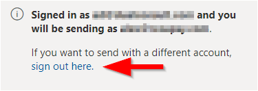Capture d'écran du bouton pour envoyer un e-mail de test