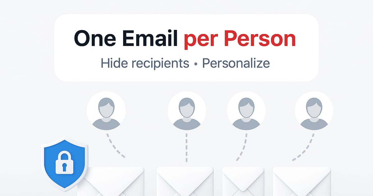 Envoyer un mail groupé individuel dans Outlook (masquer