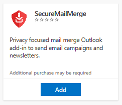 Capture d’écran de la boîte d’aperçu du complément Office SecureMailMerge