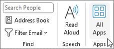 Capture d'écran du bouton Get-Add-Ins dans Microsoft Outlook