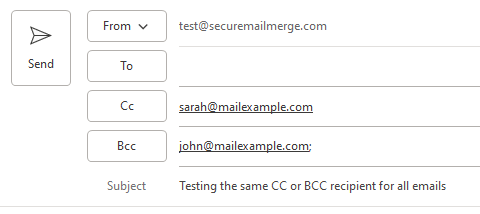 Ajoutez une colonne intitulée CC ou BCC en séparant chaque adresse électronique par un point-virgule.